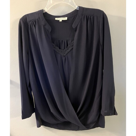 Heartloom Tops - Heartloom Womens Navy Blue Knot front Blouse Size M